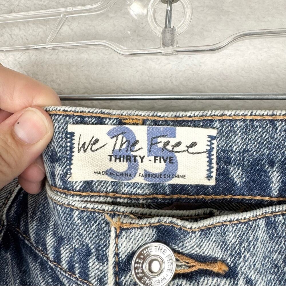 NWT FP We The Free Georgine CRVY Distressed Mom Jean in West End Blue Plus Sz 35 - Picture 10 of 15